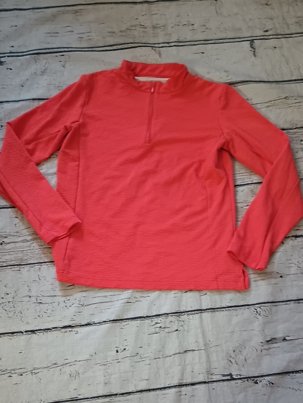 Straight Down Women's Orange 1/4 Zip Long Sleeve Pullover M